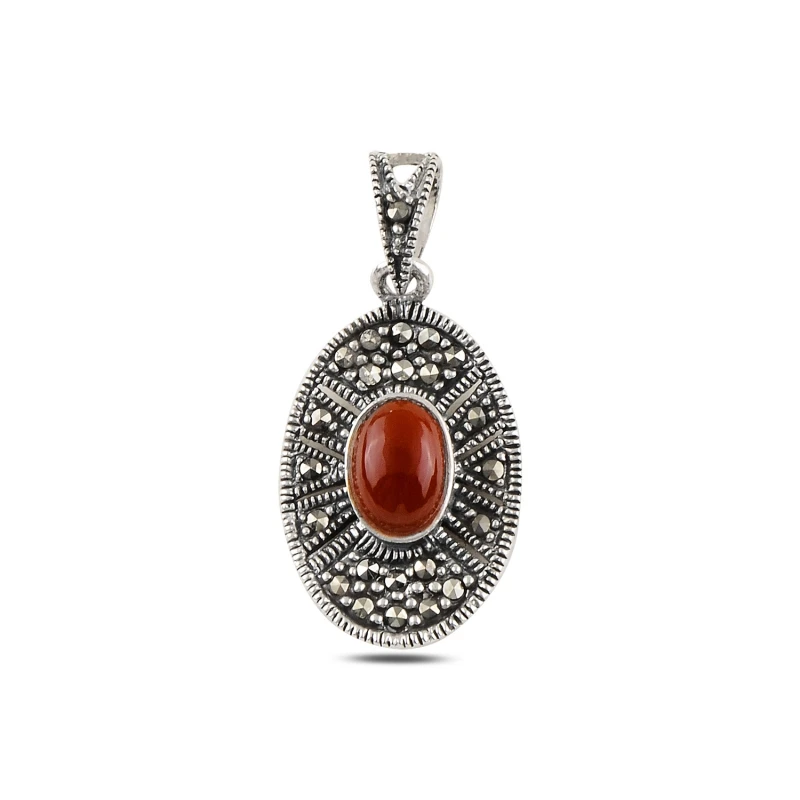 

Серебро 925 пробы красный агат & марказит кулон