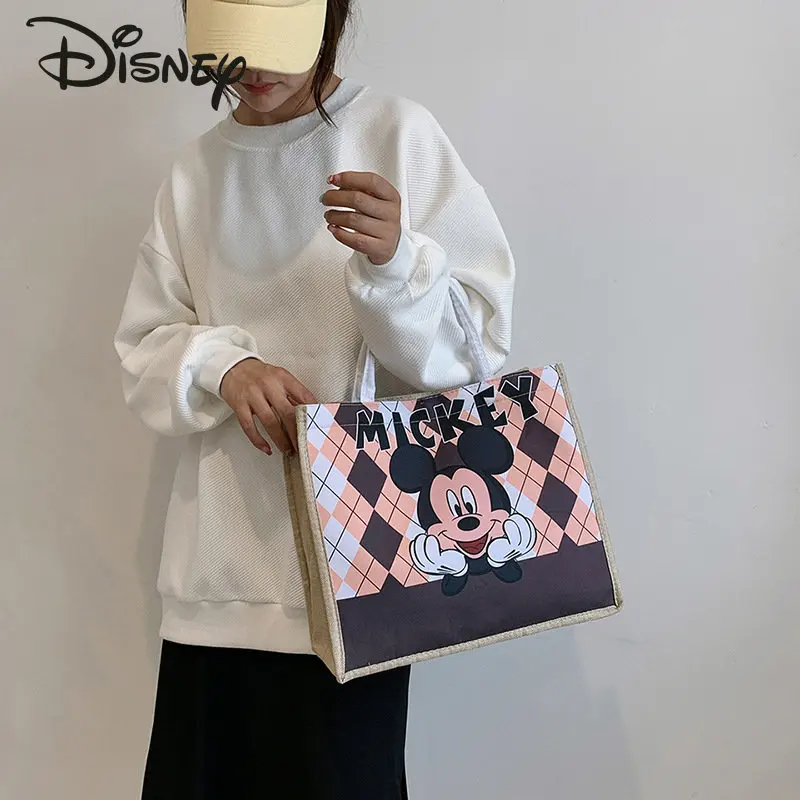 Disney 2023 New Women's Handbag Fashion High Quality Women's Shoulder Bag Popular Cartoon Casual Large Capacity Shopping Bag