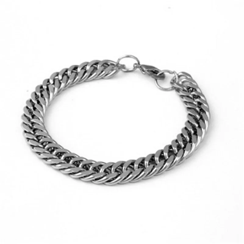 

Trendy Cuban Chain Men Bracelet Classic Stainless Steel 4mm Width Chain Bracelet For Men Women Can Give Fashion Jewelry Gift