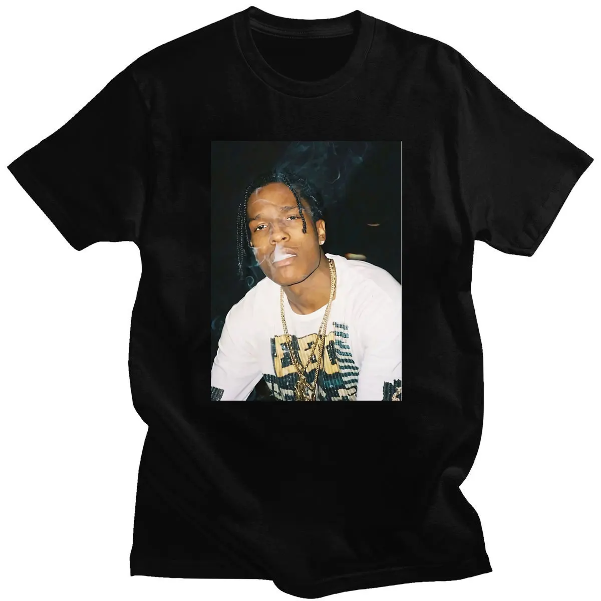 

New A$AP T-Shirts Rapper ASAP Rocky Print Streetwear Men Women Fashion Oversized T Shirt Pure Cotton Hip Hop Tees Tops Clothing