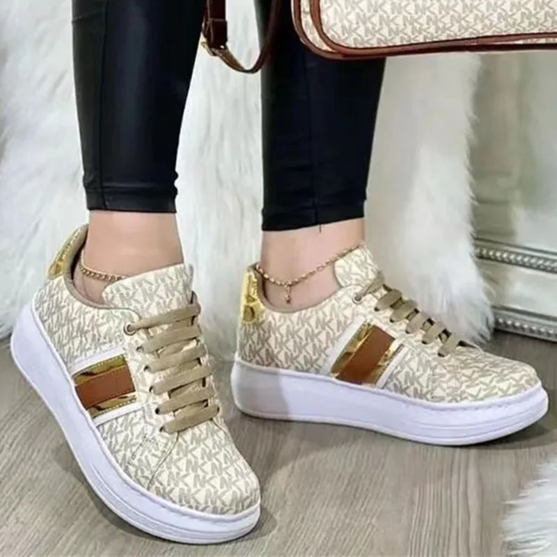 Women Platform Sneakers Lace-Up Breathable Sports Shoes Casual Platform Female Footwear Ladies Vulcanized Shoes Zapatillas