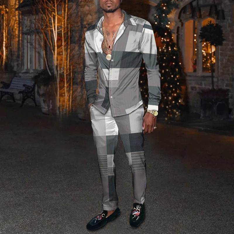 Рубашка мужская с длинным рукавом модная блуза из хлопка и льна отложным