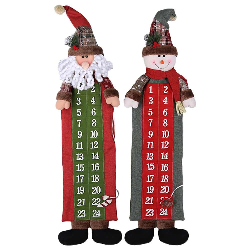 Рождественский адвент-календарь 2024 Санта-Клаус снеговик подвесной обратный
