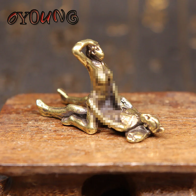 

Classical Brass Tibetan Make Love Figurine Miniature Copper Metal Sexy Desk Ornament Handmade Artwork Valentine Day Wedding Gif