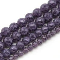 natural purple cracked crystal stone charm loose round beads for jewelry making diy bracelet needlework strand 681012 mm