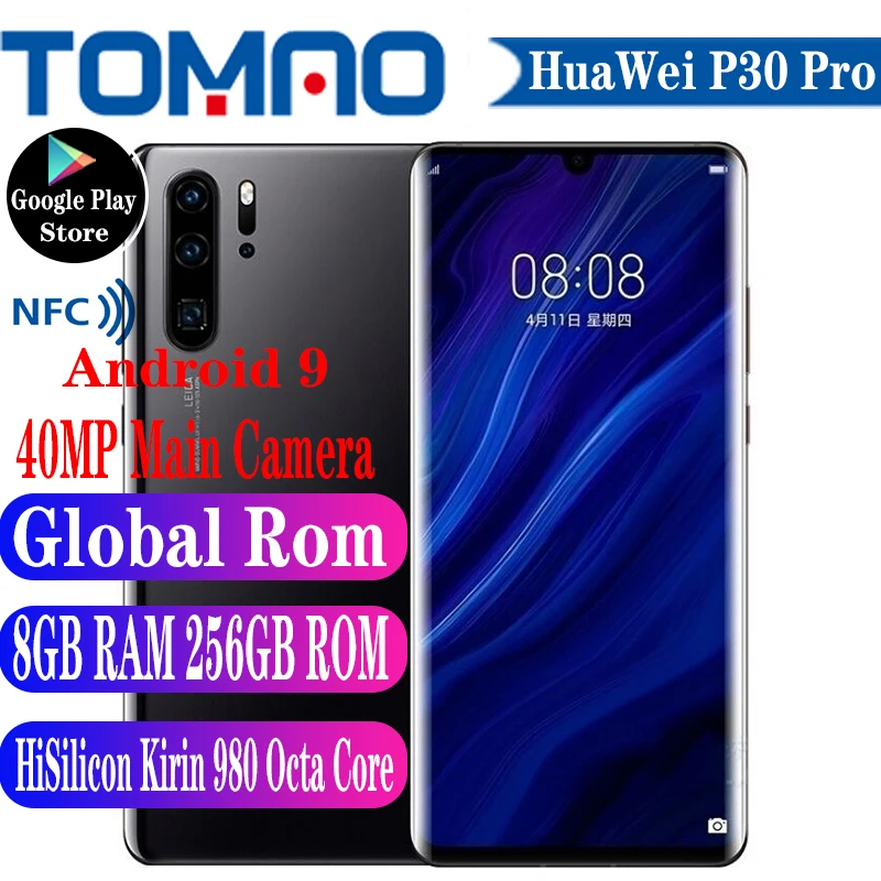 Смартфон HuaWei P30 Pro телефон с глобальной прошивкой восемь ядер Kirin 980 экран 6 47 дюйма