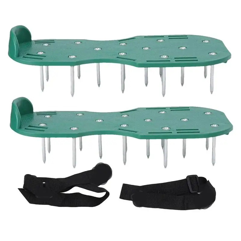 

Lawn Aerating Sandals With Spikes Pre-Assembled Spike Shoes Epoxy Tool With 1.65 Short Spikes Soil Conditioner And Aerator For