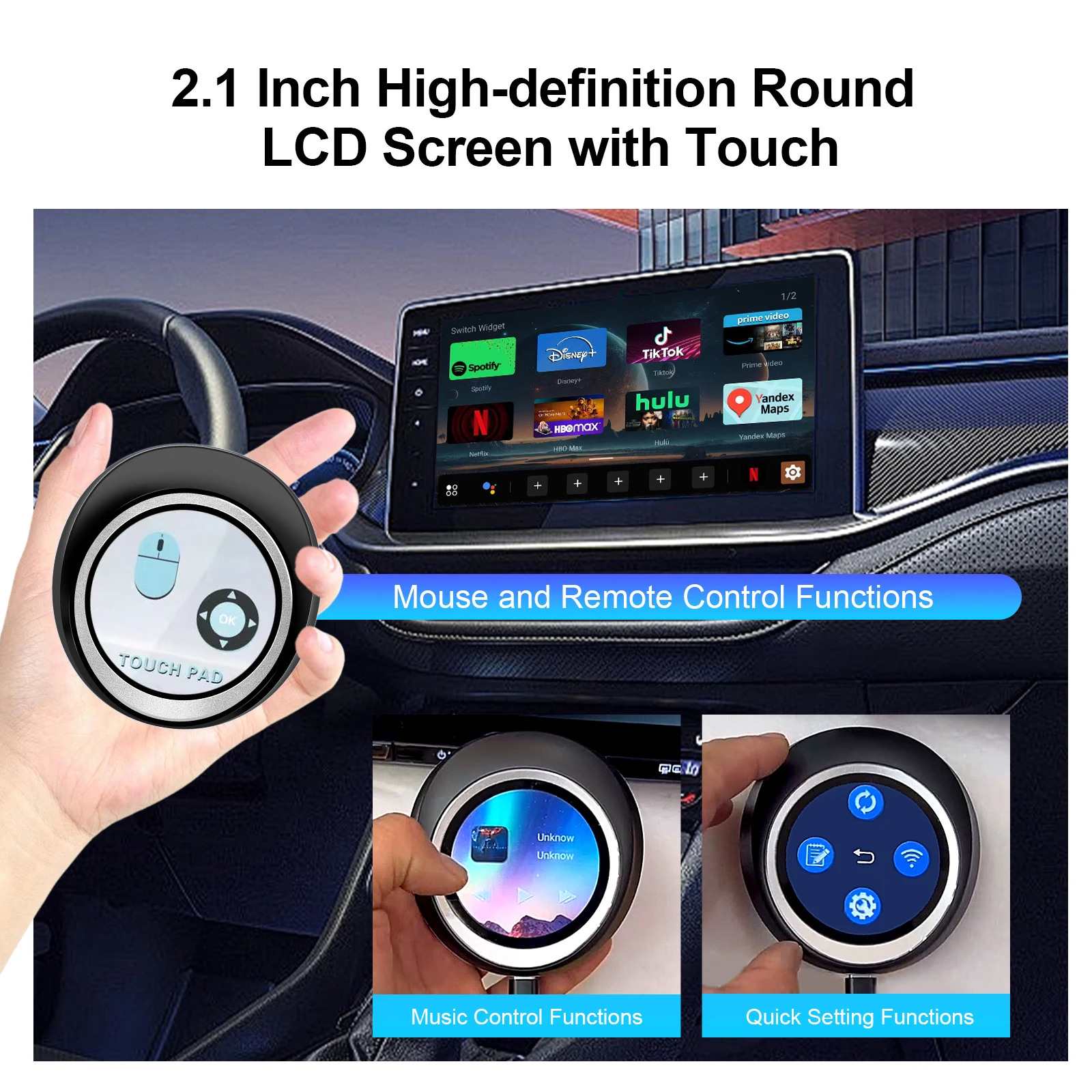 Фото EXPLOTER ApplePie Touch CarPlay AI Box для OEM-проводной Apple Carplay, 2,1-дюймовая HD-сенсорная панель, Android 13, Dual WiFi, 4G SIM-карта HDMI №3