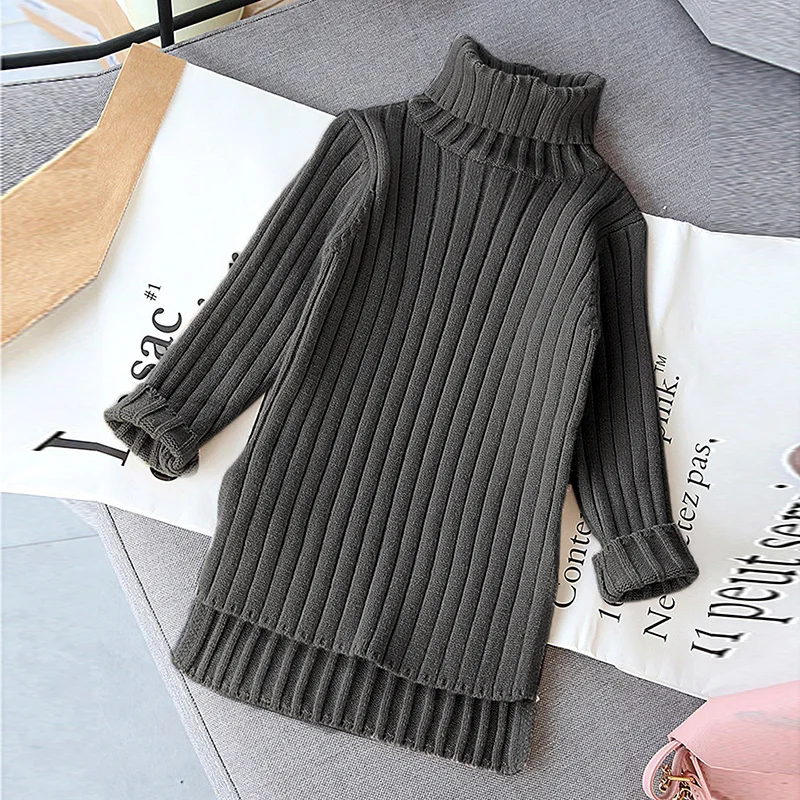 

Осенне-зимний новый экзотический свитер с разрезом для девочек детские свитера средней длины для маленьких девочек милая детская одежда