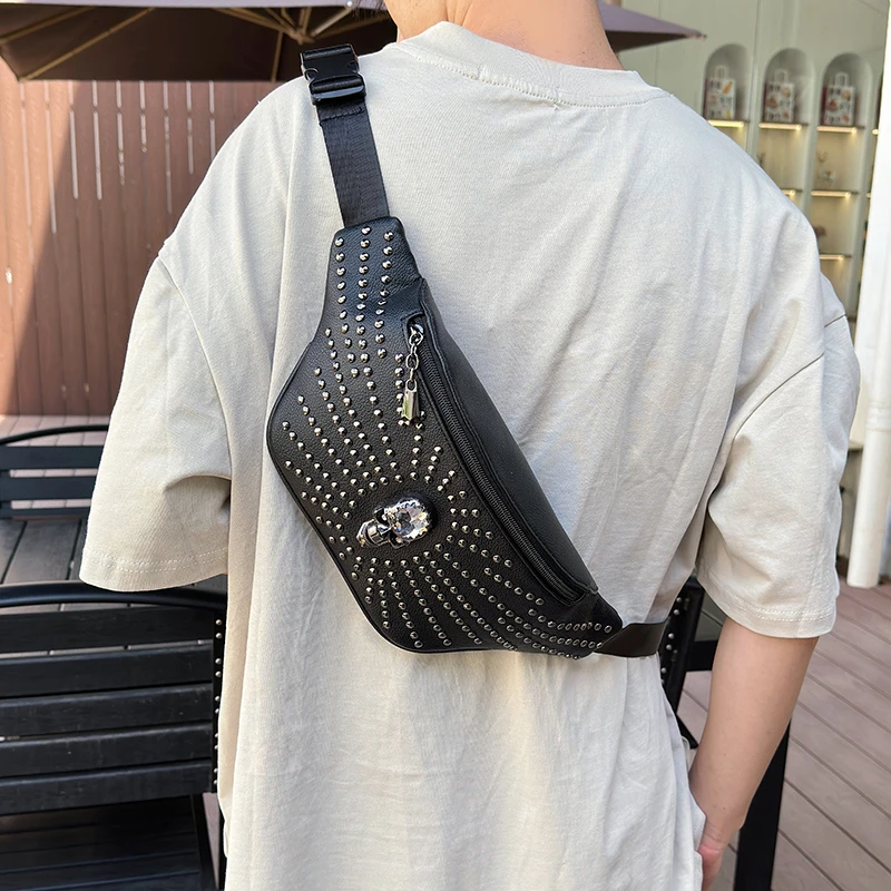 Модная кожаная поясная сумка унисекс с застежкой 2024 мягкие полиэстеровые