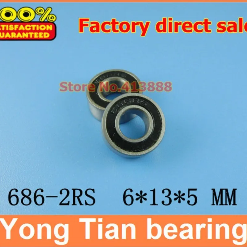 NBZH, распродажа, цена, 500 шт., бесплатная доставка, подшипники из нержавеющей стали SUS440C (резиновая уплотнительная крышка) S686-2RS 6*13*5 мм, ABEC-1 Z2