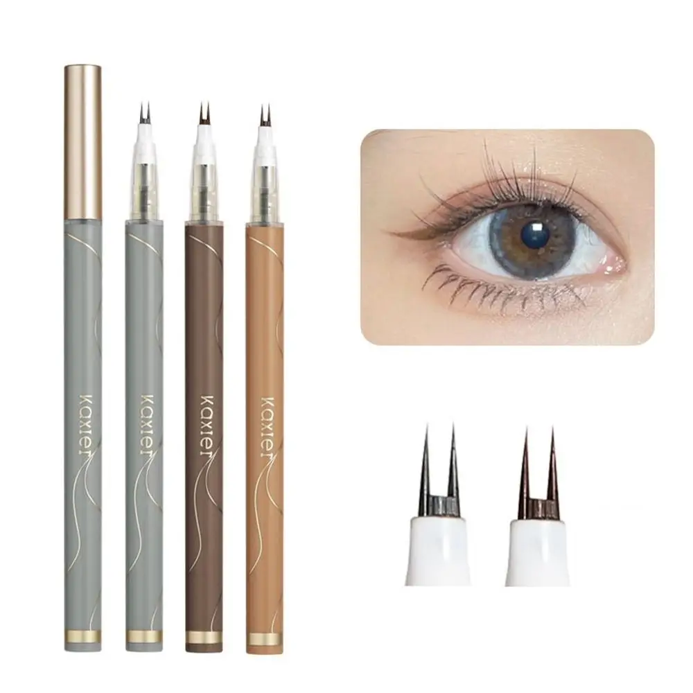 

Quick Dry Double Forked Eyeliner Waterproof Long Lasting Non-smudge Under Lash Pencil Black Brown Smooth Eye Liner Women