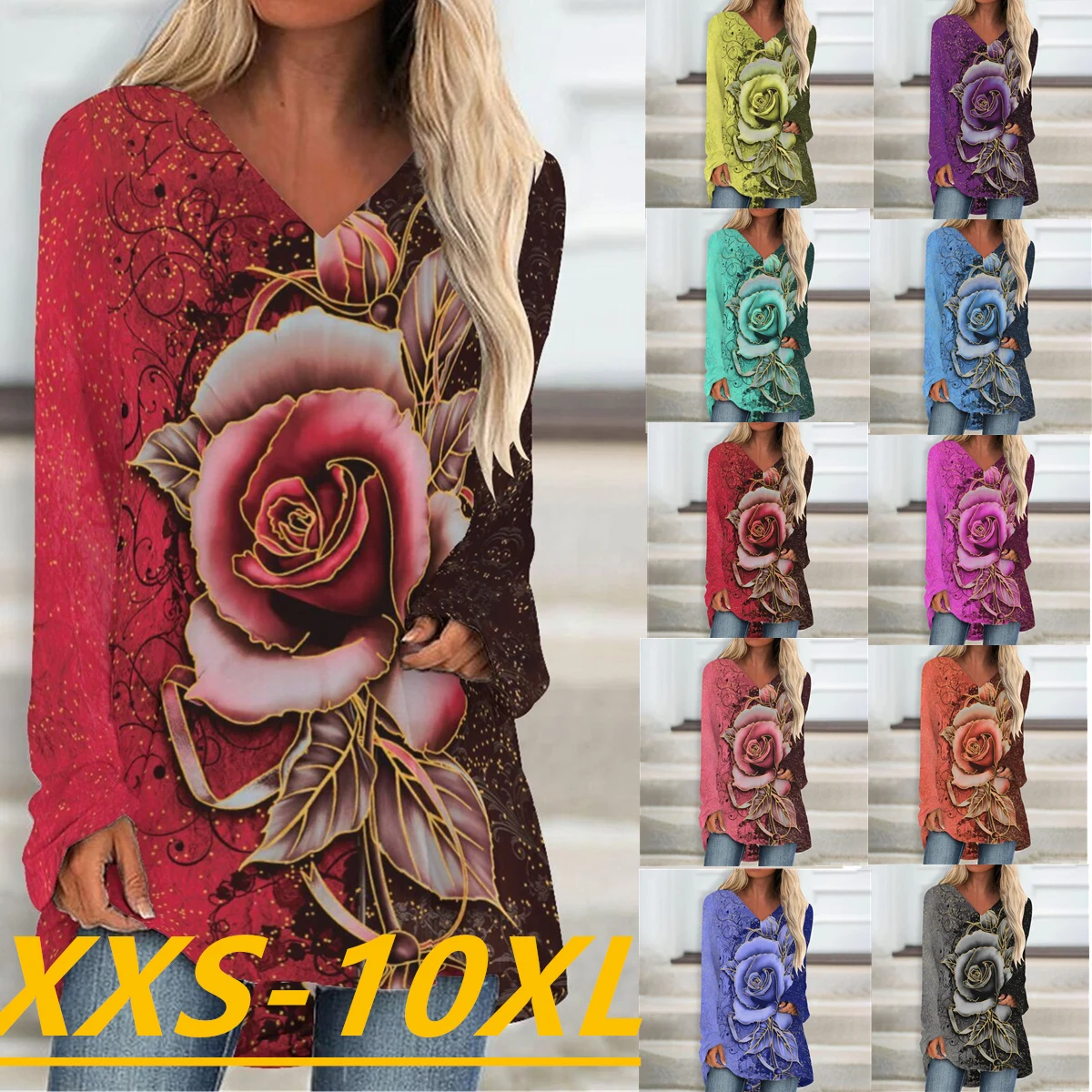 

Осень/Зима 2022, модная женская Повседневная Блузка с длинным рукавом и V-образным вырезом