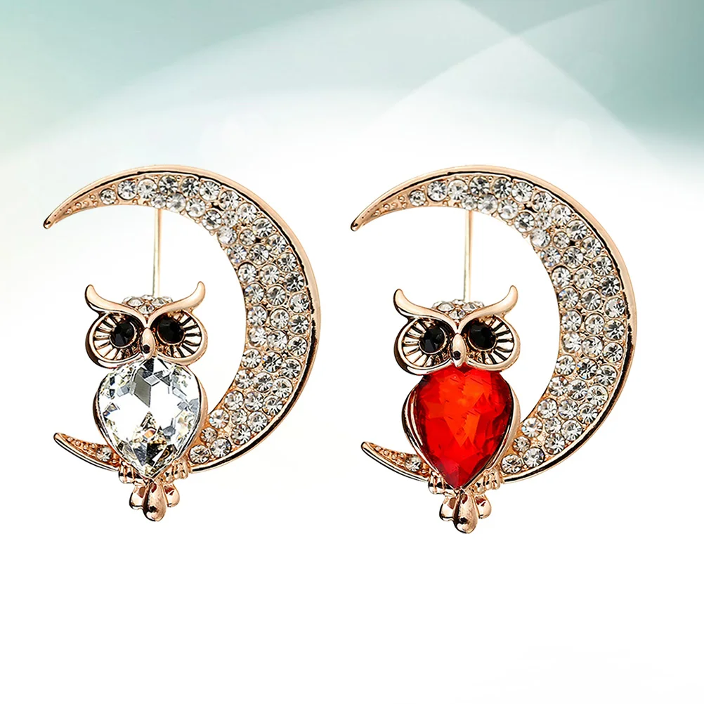 2 шт. декор креативная брошь в форме совы стразы женская одежда украшения сплав