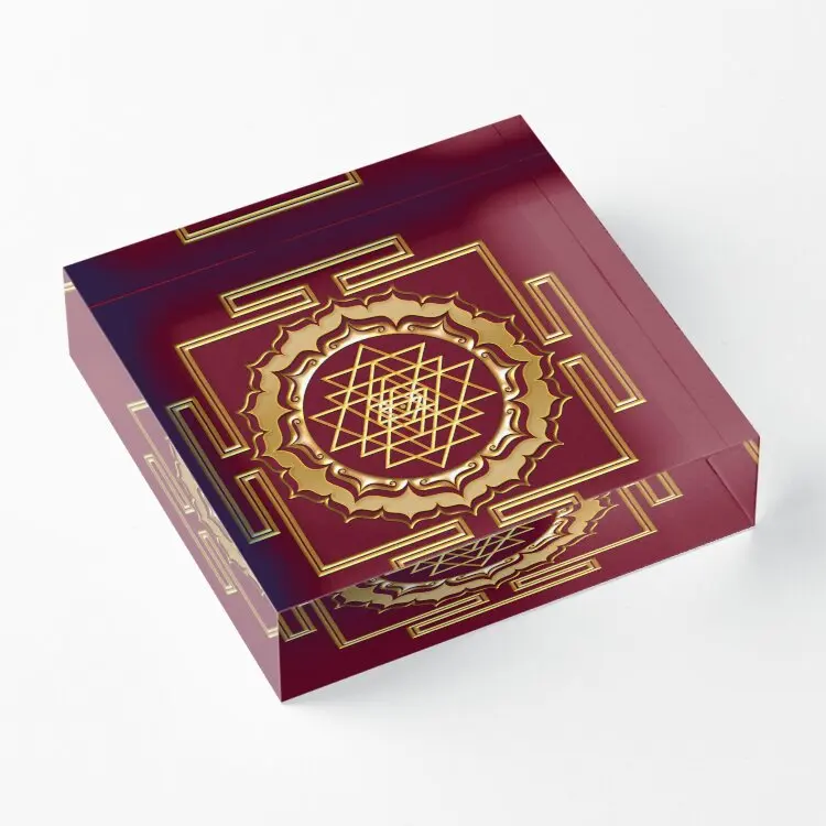 Shri Yantra космический проводник энергии акриловый блок 1 настраиваемый семейный