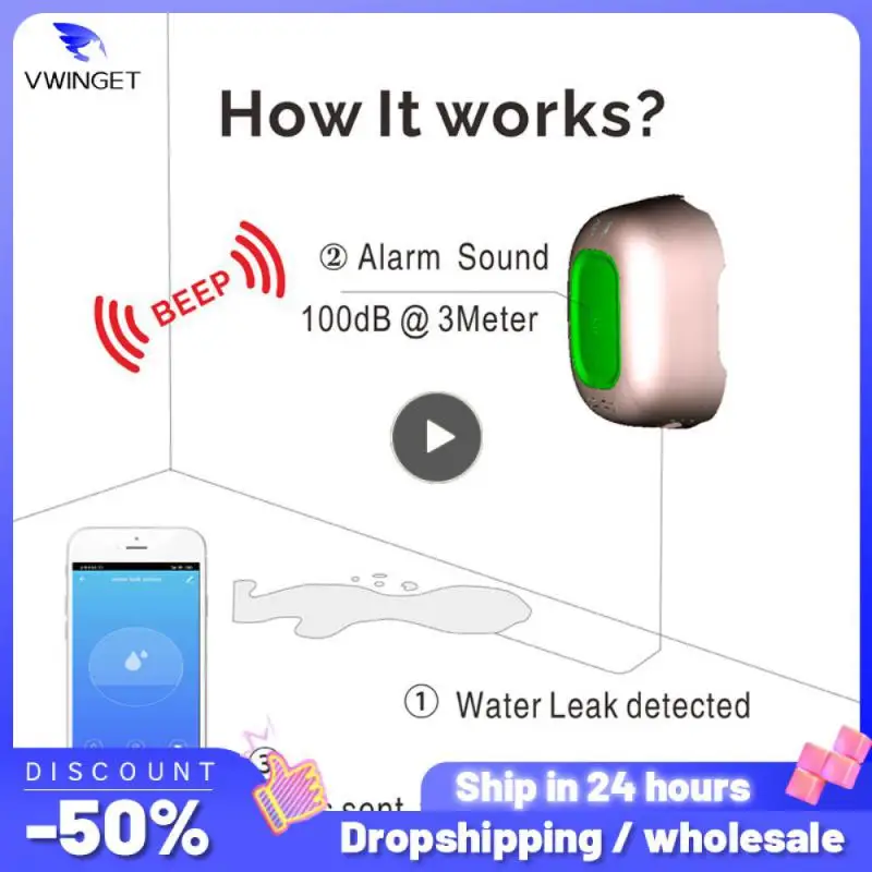 

1/2/3PCS Tuya Smart Zigbee Smart Water Sensor Flow Leakage Detector Water Leakage Detection And Alarm With Tuya Zigbee Hub