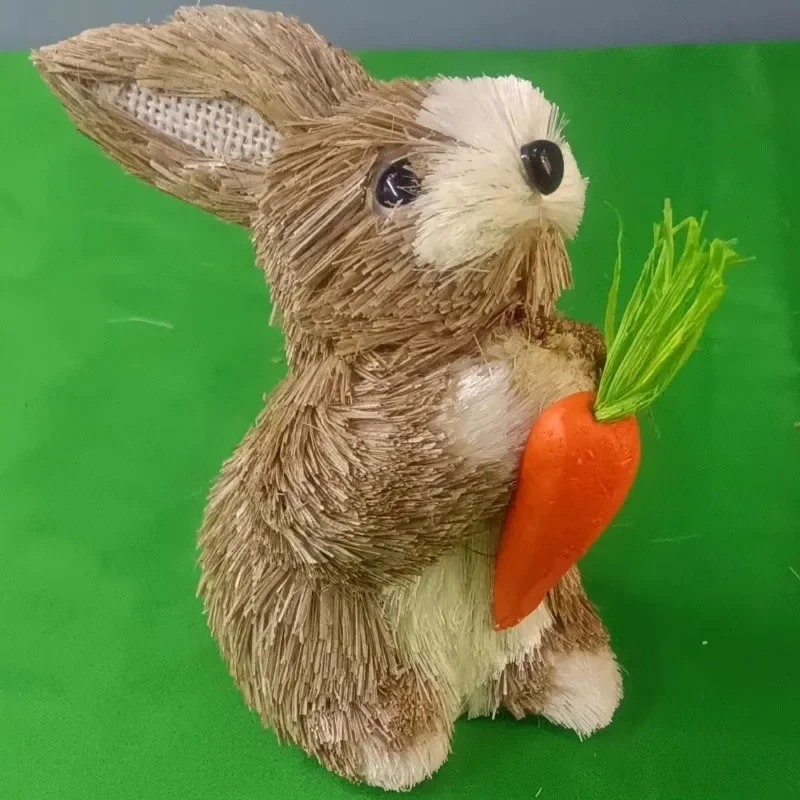 Лесной пасхальный подарок семья соломенных кроликов маленькое милое кумедное