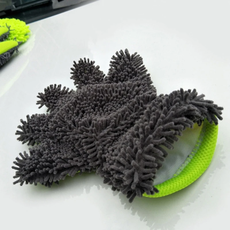 

32GB Soft Chenille Microfiber Wash Mitt Car Duster Window Cleaning Cloth Wax Detail Accessory Rag Sponge Brush Washable Glove