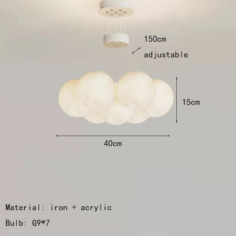 

Подвесная люстра IWP белая акриловая 7/13/19 головок