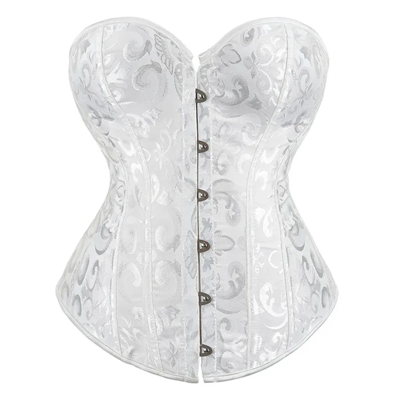 Women Sexy Corset Brocade Floral Corselet Tops Gothic Lingerie Victorian Vintage Corset Overbust Ornate and Exquisite Clubwear