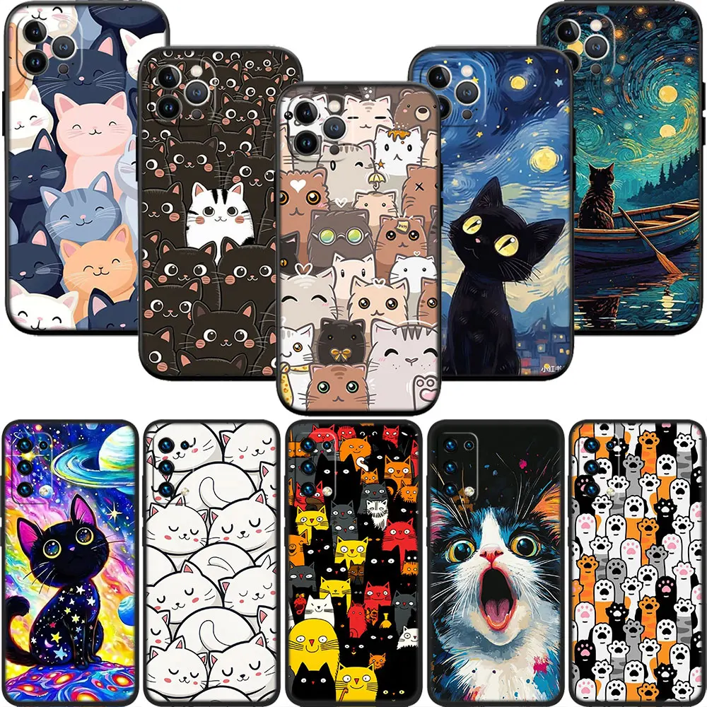 Фото Чехол для телефона MI9 Cat Kitten Meow Soft Shell для iPhone 16 15 14 13 12 Pro Max Plus Mini №2