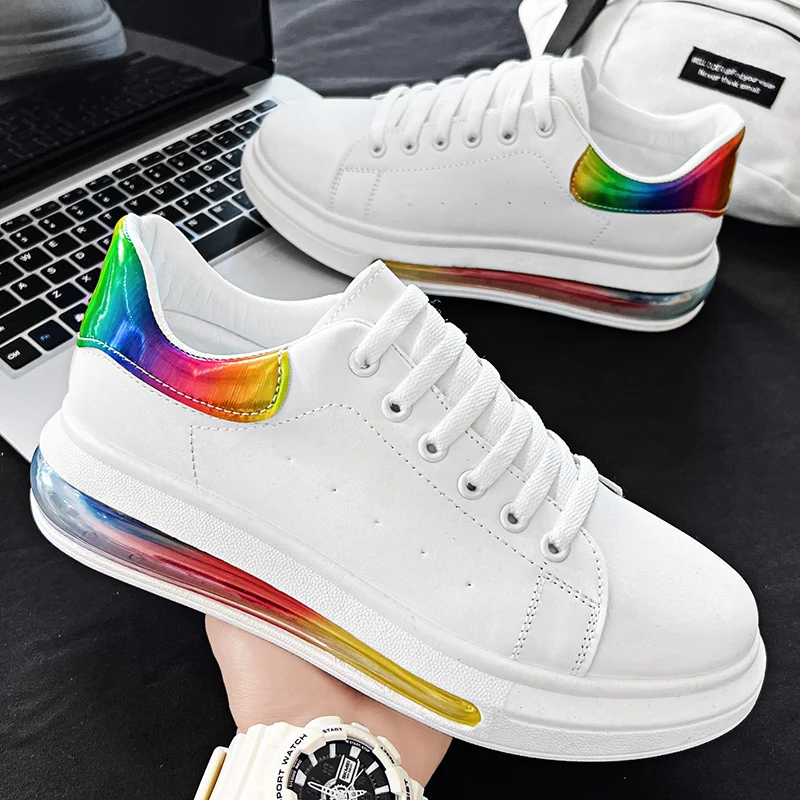 

Кроссовки мужские легкие из вулканизированной кожи, дышащие Нескользящие, на воздушной подушке, повседневная спортивная обувь на плоской п...