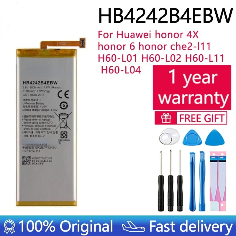 Оригинальный аккумулятор для Huawei honor 4X 6 телефон HB4242B4EBW 3000 мАч |