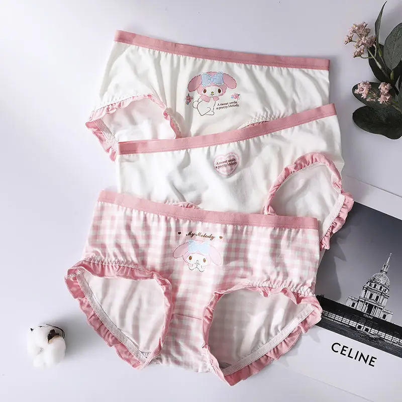 

Sanrios Cinnamoroll My Melody Аниме периферийные Симпатичные Мультяшные Модальные бесшовные удобные супер эластичные женские трусики со средней талией