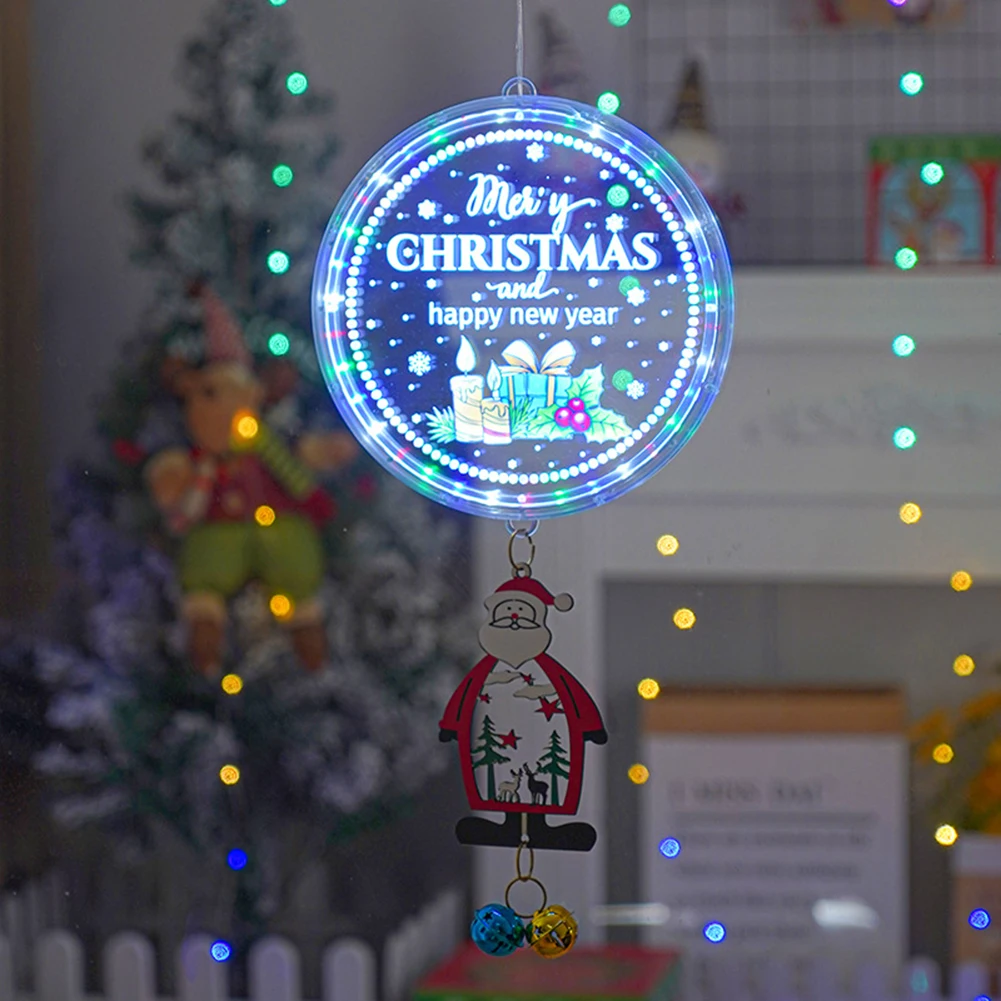 

Светодиодный Рождественский подвесной светильник в виде диска, праздничное украшение для атмосферы, портативный подвесной светильник на б...
