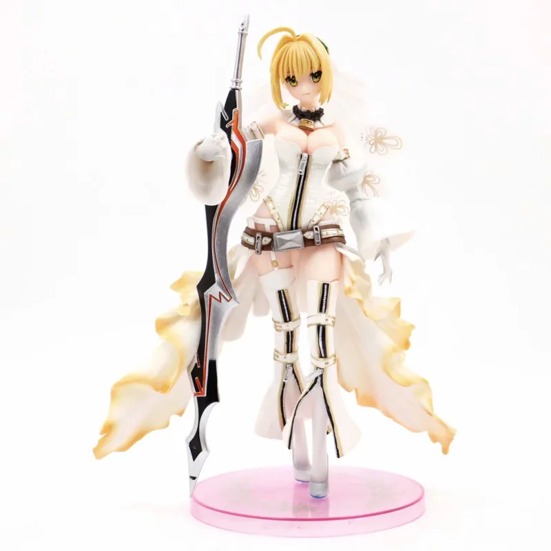 

23cm Fate Grand Order Anime Figure Nero Claudius Bride Action Figure Colorful Wedding Dress Nero Figure Collection Model Toys