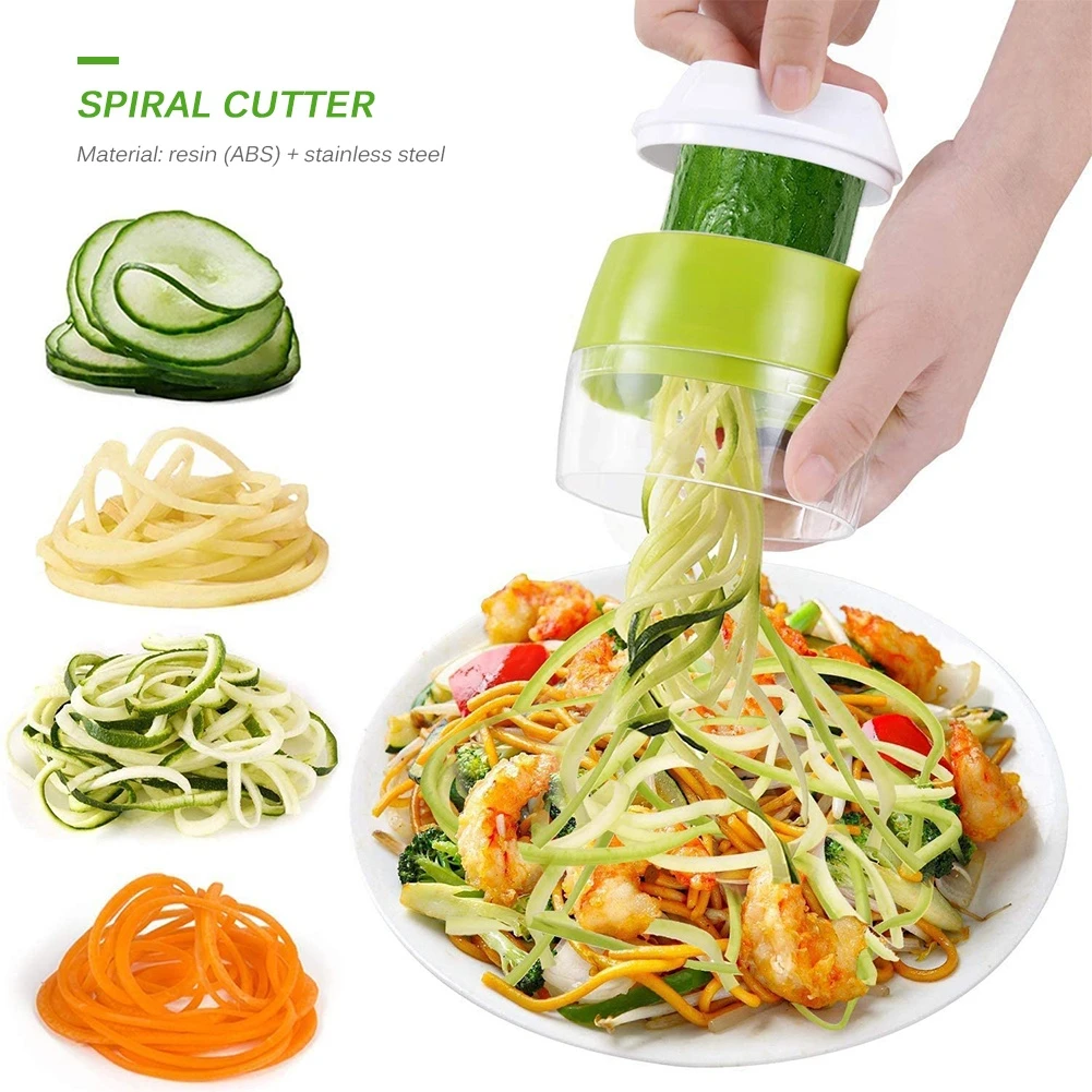 

ABS Carrot Cucumber Grater Spiral Blade Cutter Vegetable Fruit Spiral Slicer Salad Tool Zucchini Noodle Spaghetti Maker