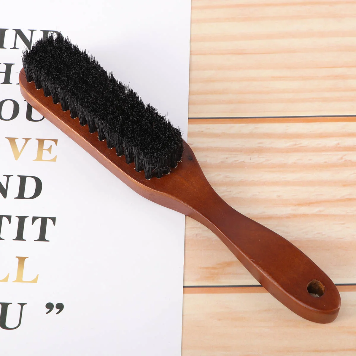 

Hair Teasing Comb Portable Beard Brush Styling Modify Men Bristles Bamboo Travel