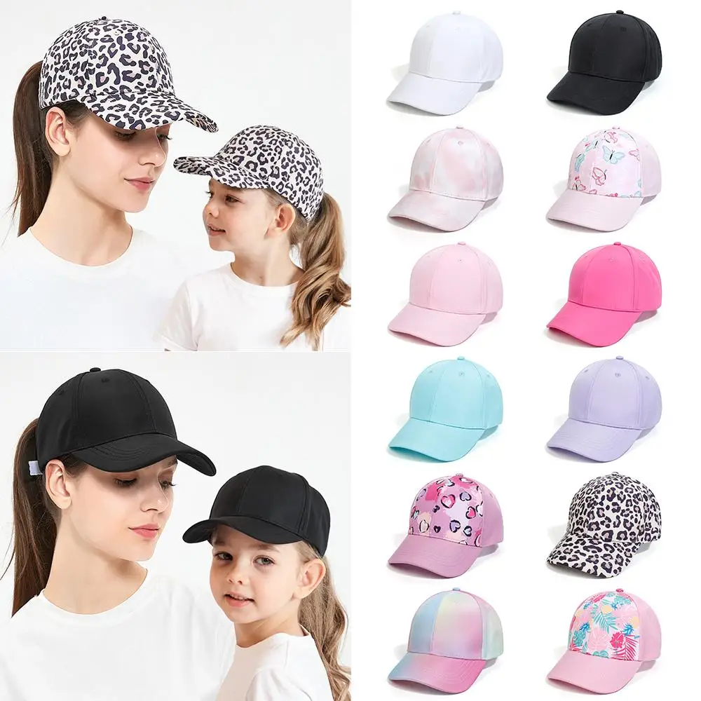 

Snap Cap Sun Hat Mother & Baby Daughter Parent-Child Hat High Messy Bun Ponycap Ponytail Baseball Cap Baseball Cap