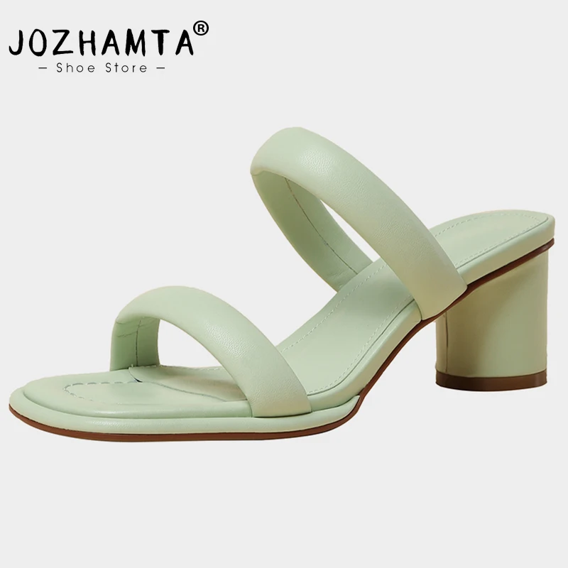 

JOZHAMTA Size 34-40 Heeled Sandals Women Summer High Heels Shoes Woman Slippers 2023 Fashion Outdoor Slides Party Dressy Shoes