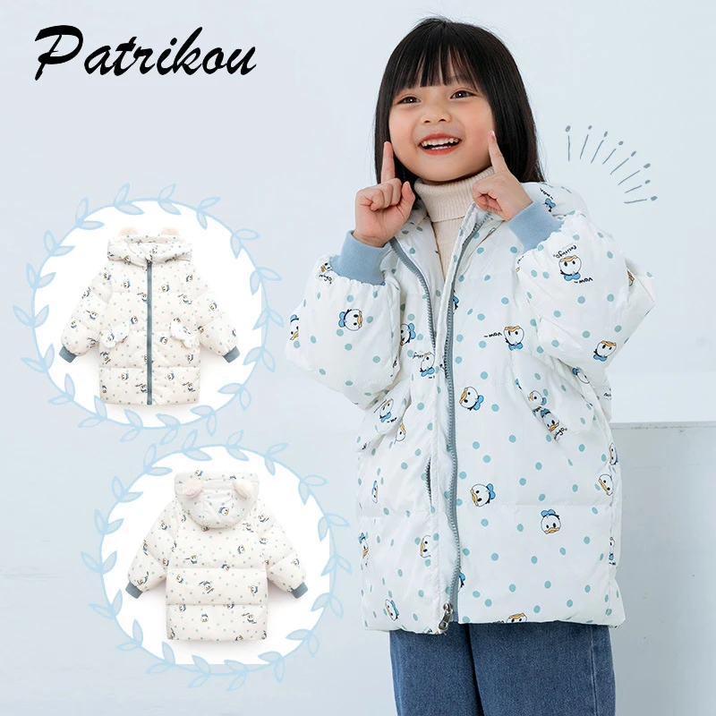 

Winter Warm Kids Long Duck Down Jacket 90% Down Content Girls Outerwear 3-10Y Young Child Clothes Autumn Boys Thick Cartoon Coat