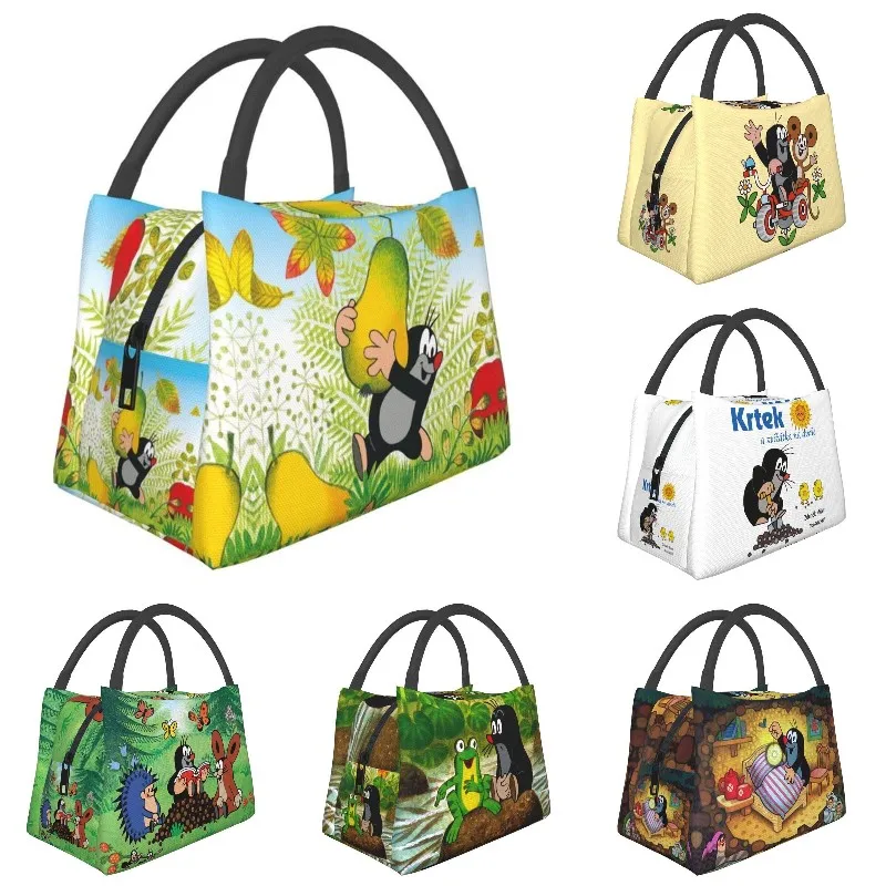 

Cute Cartoon Mole Thermal Insulated Lunch Bag Krtek Little Maulwurf Lunch Container for Camping Travel Storage Meal Food Box
