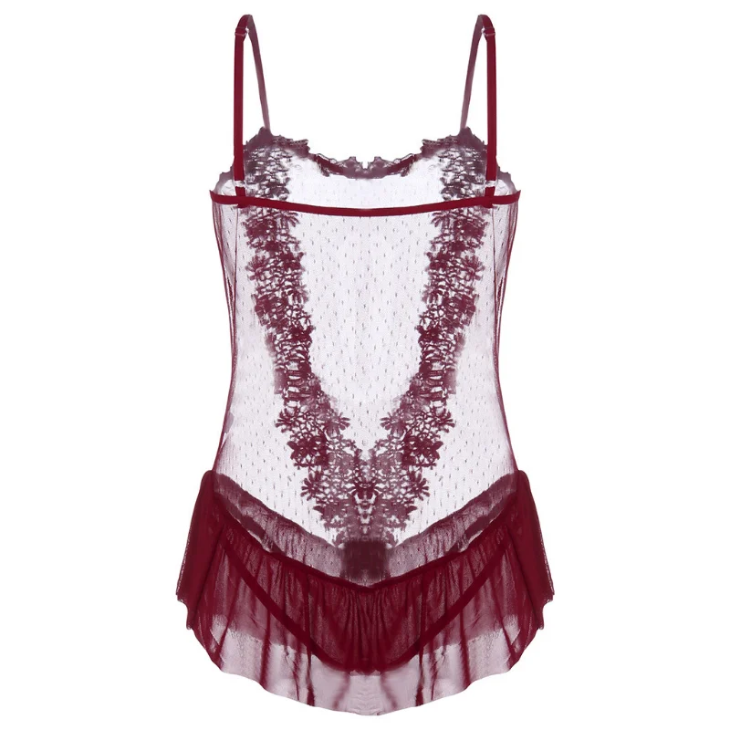 One-piece Pajamas Imitation Silk Home Clothes Women's Underwear Nightdress Sexy Party Outdoor Indoor Suit Sexy Panties