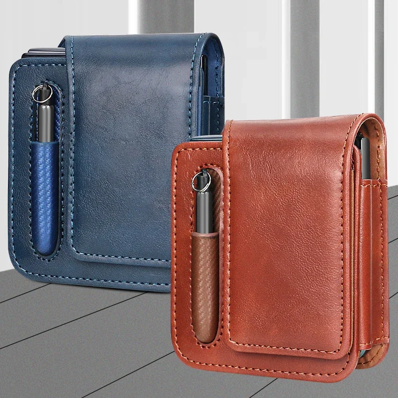 

Leather Phone Bag Waist Purse for Samsung Galaxy Z Flip 3 4 5 5G Flip5 Flip4 Oppo Find N2 N3 Flip Anti-Scratch Fashion Case