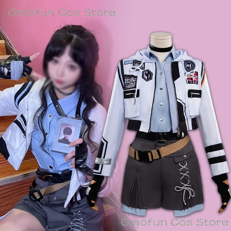 Фото Костюм героини/протагонистки Love and Deepspace Mc Outfits для косплея, Silent Protocol, Хэллоуин, комплект шорт для пары Калеб, парик №1
