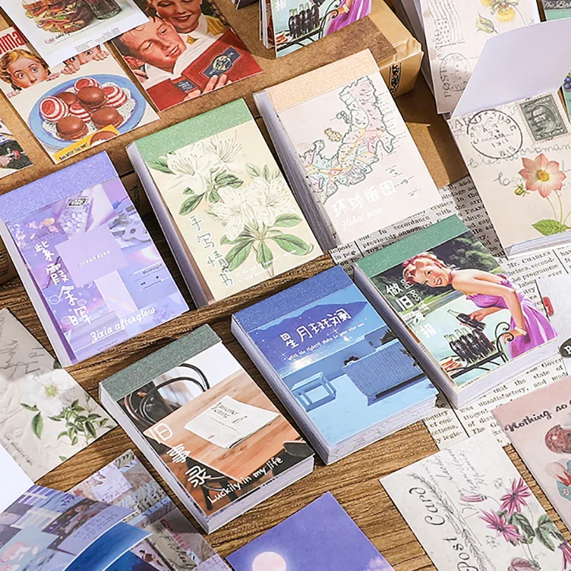 

50pcs pickup set series ledger stickers book Vintage INS Style Stickers aesthetic Decorative collage Scrapbooking material