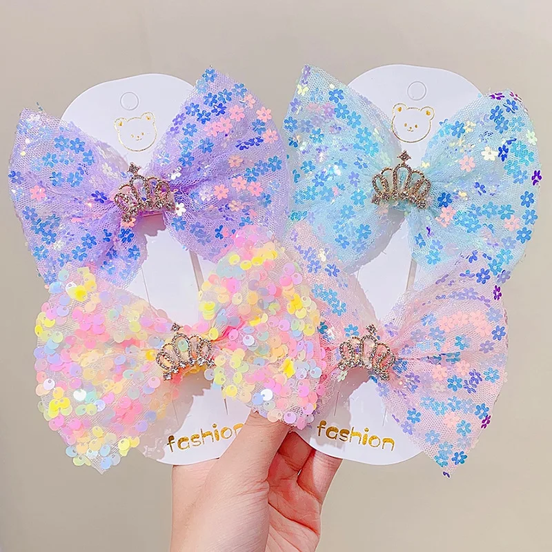 

Bling Bowknot Hair Clips Girls Baby Hair Accessories Children Hair Grips Hair Pins Butterfly Hair Wear Bow Headdress Hairpins