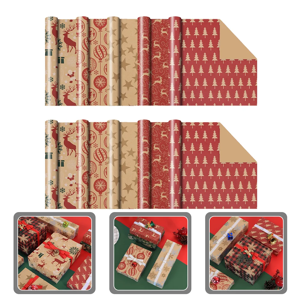 

Paper Wrapping Christmas Gift Bundle Packaging Kraft Roll Tissue Background Packing Tag Merry Birthday Holiday Brown Supplies