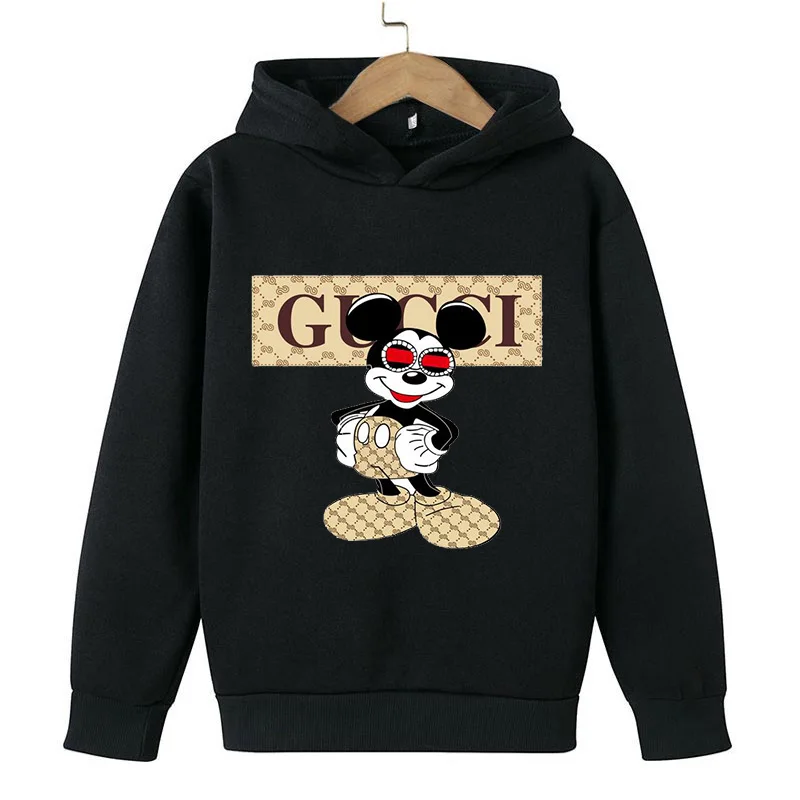 

Новинка 2022, детская одежда с мультяшной мышью, свитер с капюшоном для мальчиков, Детский свитер, модный Повседневный свитер, костюм на весну ...
