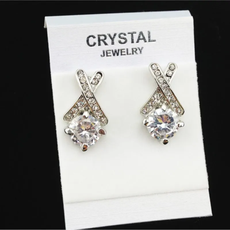 Прямая поставка лидер продаж Заводские серьги-гвоздики с австрийским кристаллом