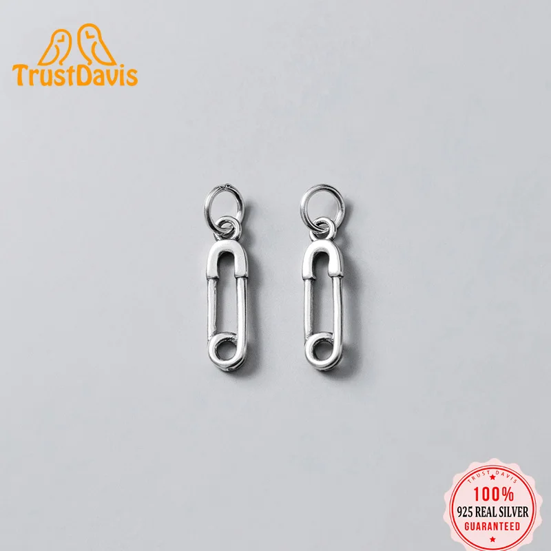 

TrustDavis настоящий кулон из стерлингового серебра 925 пробы ручной работы DIY ожерелье браслет Зажим для бумаги аксессуары тонкий 925 кулон ювелир...