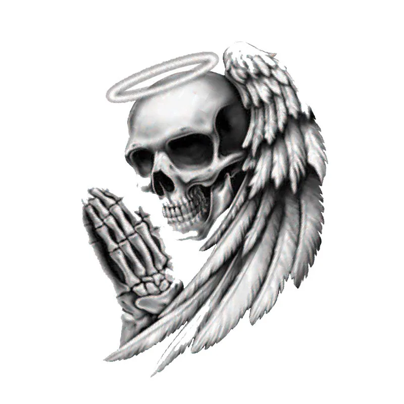

Personality ANGEL OF DEATH SKULL Car Sticker Motorcycle Decal PVC Racing Laptop Helmet Trunk Vinyl Waterproof Decal