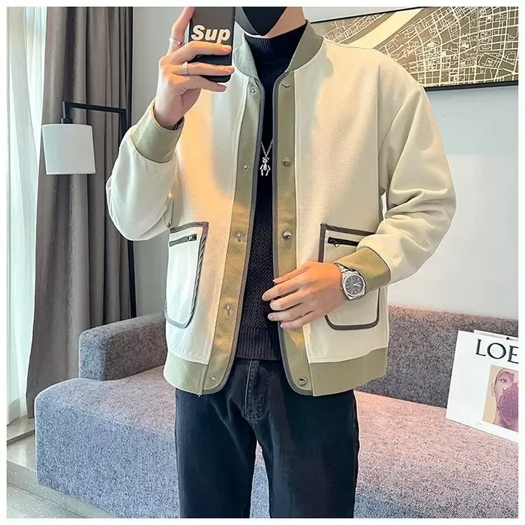 Новинка Осень 2022 мужская повседневная куртка Модный Цветной джемпер Молодежный