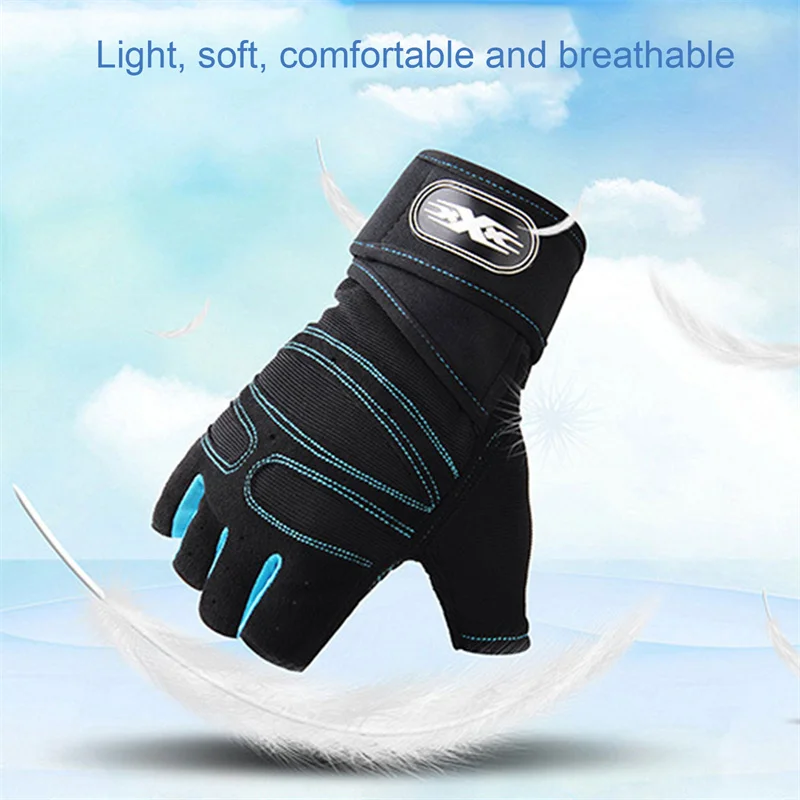 

Велосипедные Нескользящие мужские перчатки с защитой от пота, перчатки на полпальца, дышащие противоударные спортивные перчатки, перчатки ...