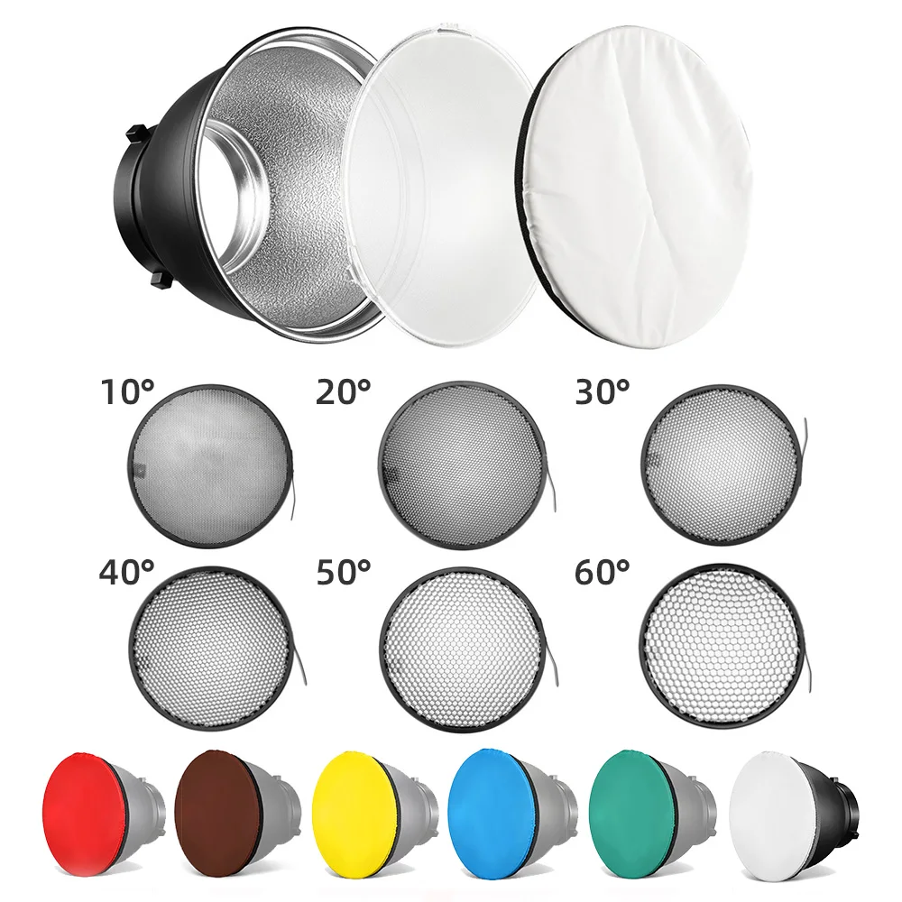 

NEWCE 7" Bowens Mount Standard Reflector Diffuser Lamp Shade Dish Honeycomb Grid for photography Studio Flash Strobe light