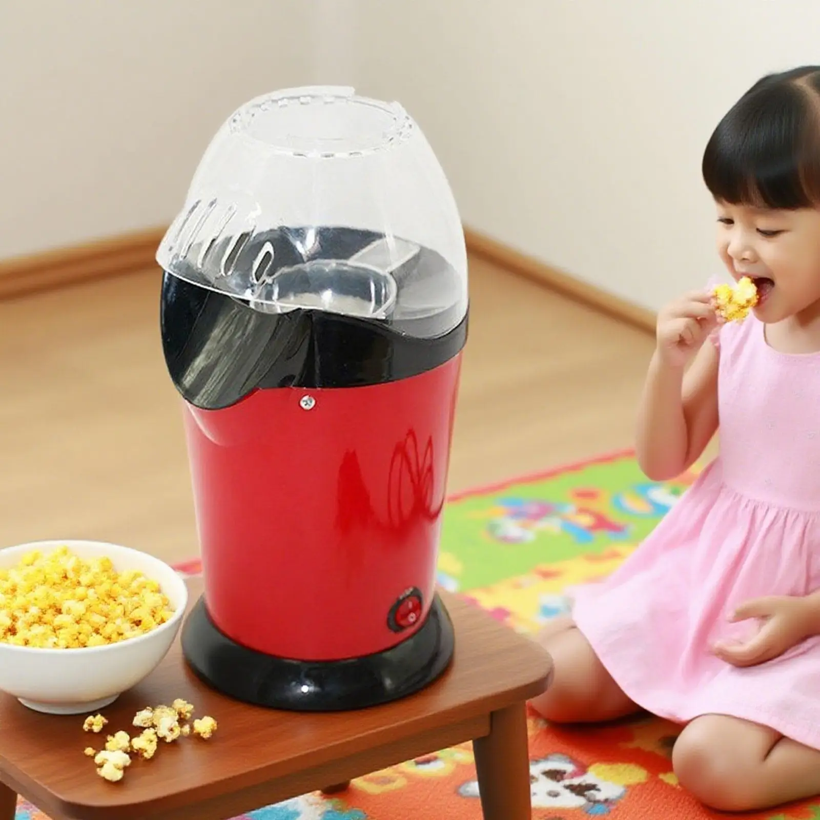 Hot Air Popcorn Maker Easy to Clean Quick Heat with Ventilation Holes Compact 1100W Non Sticky Pot Popcorn Popper for Home Party